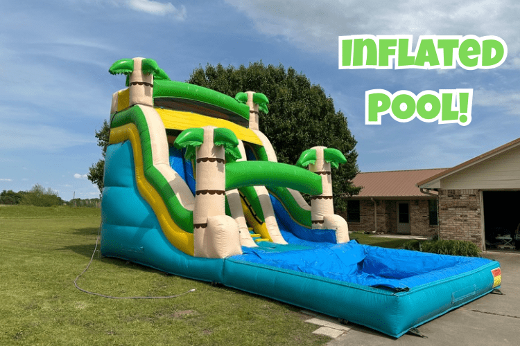20’ Dual Lane Tropical Palms Water Slide 20’ Dual Lane Tropical Palms Water Slide