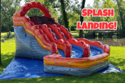 19’  Curved Dual Lane Fire & Marble  Water Slide 19’  Curved Dual Lane Fire & Marble  Water Slide
