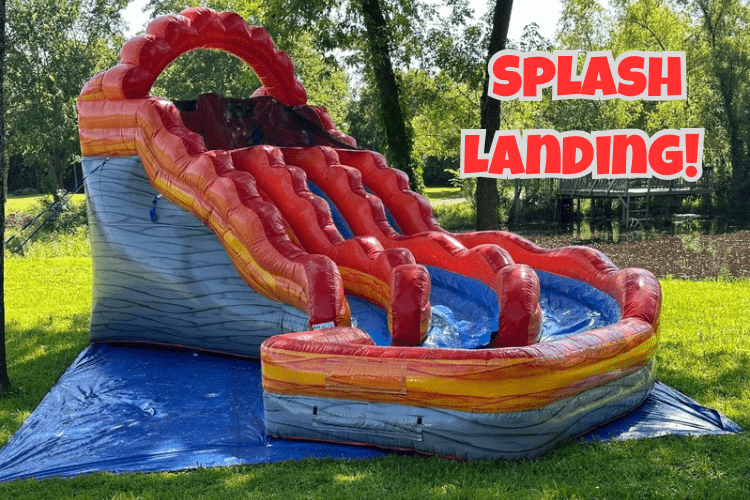 19’  Curved Dual Lane Fire & Marble  Water Slide 19’  Curved Dual Lane Fire & Marble  Water Slide