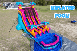 22' Dual Lane Teal Rippling Rush Water Slide Teal20RR 1751044314 22' Dual Lane Teal Rippling Rush Water Slide