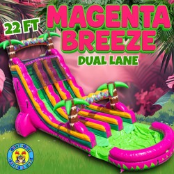 22' Dual Lane Magenta Breeze Water Slide 22' Dual Lane Magenta Breeze Water Slide