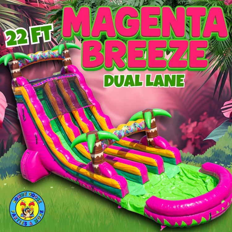 22' Dual Lane Magenta Breeze Water Slide 22' Dual Lane Magenta Breeze Water Slide
